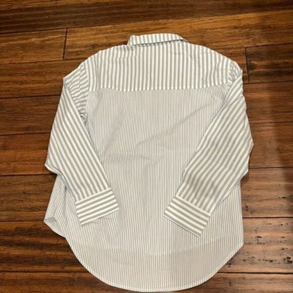 For the Republic Women's Button Front Blue White Striped Top Oversized Small - Picture 3 of 3